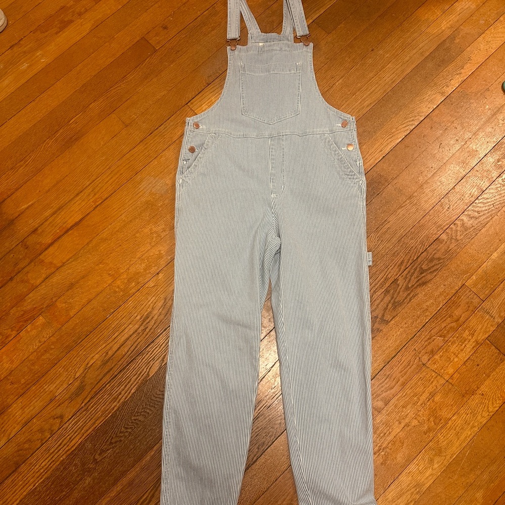 Universal Thread Blue and White Striped Overalls